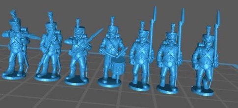 young guard 1809 - wargaming3d 28mm miniature 3d print model - Mito3D
