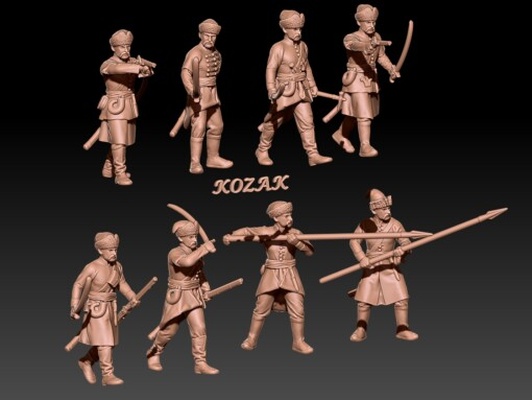 zaporozhian cossacks in close combat set 2 - wargaming3d 3d printables historically accurate tag miniature wargamming 3d print model - Mito3D
