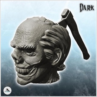zombie skull axe 28 - wargaming3d Categories: 1:100 / 15mm, 1:56 28mm, 1:72 & 1:76 20mm, 500-1500: Medieval, DIGITAL STL FILES, Fantasy, Fantasy accesories age dark empire fantastic fantasy figure game medieval middle scenery traditionnal village war miniature wargamming 3d print model - Mito3D