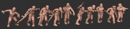 zombysquad01 perseguidor jogos wargaming3d miniatura guerra 3D print model - Mito3D