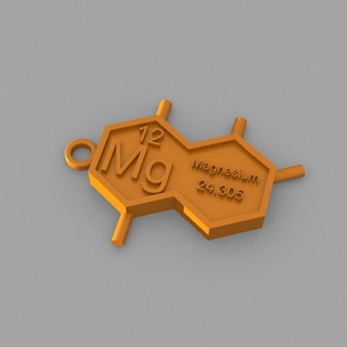 magnésium key ring lemsanité xyzprinting free downloadable 3D modèles mode Mg Key éléments porte clés périodique table 3d print model - Mito3D