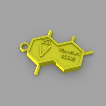 vanadium key ring mode éléments porte clés périodique table 3d print model - Mito3D