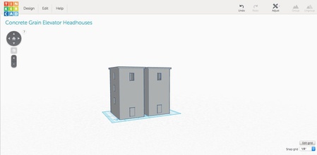 1 160 13' beton tahıl asansör headhouses oyuncaklar headhouse silo yapısı 3d print model - Mito3D