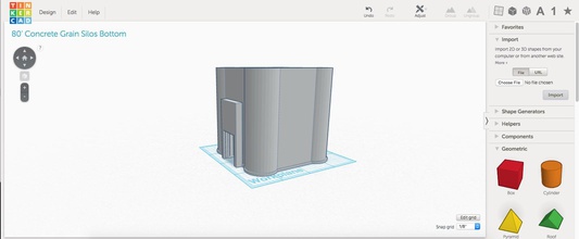 1 160 80' de hormigón silo grano inferior los juguetes la unidad ascensor el estructura 3d print model - Mito3D