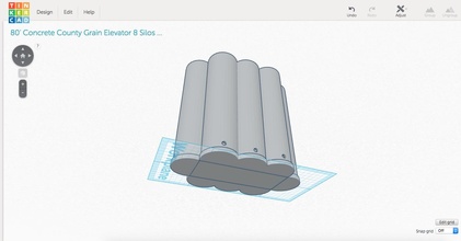 1 160 80' hormigón silos juguetes ascensor grano silo estructura 3d print model - Mito3D