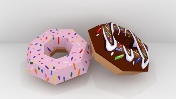 2 poly donut porsche color 3d print model - Mito3D