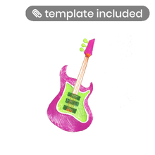 3d pen guitar stencil cool template 3d print model - Mito3D