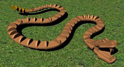 3d-rattle snake puzzle - Spielzeug 3d-puzzle Tiere jigsaw 3d print model - Mito3D