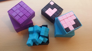 3d-tetris-puzzle-box rarelyevil - thingiverse Spielzeug 3dtetris puzzle tetris 3d print model - Mito3D