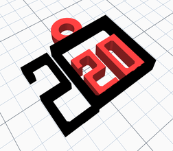 3dkit - yılbaşı-2020 kolye sanat 2020 Anahtarlık yeni yıl 3d print model - Mito3D