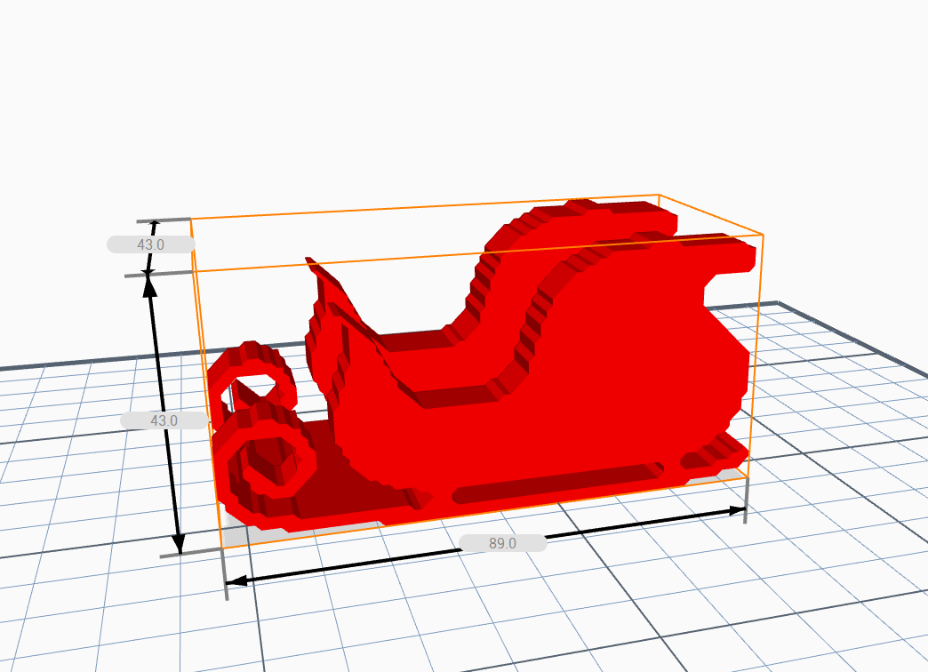 3dkit - navidad -titular artículos para el hogar de decoración baja poli trineo soporte tejido juguete 3D print model - Mito3D