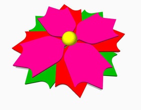3dkit - poinsettia zücaciye Noel dekorasyon çiçek süs 3d print model - Mito3D