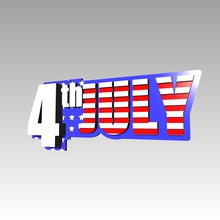 4 de julho logo 3d a arte 4thofjuly américa churrasco independenceday july4th 3d print model - Mito3D