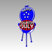 Il 4 luglio e il barbecue art 4thofjuly america la bandiera independenceday july4th 'murica 3d print model - Mito3D