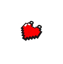 8 bits coeur pendentif couple de la mode couleur heureux cœur sac mélangé texture saint valentin 3d print model - Mito3D