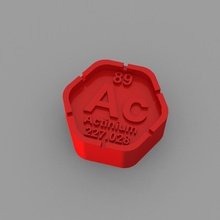 ac - actinium bloque la educación el química elementos tabla periódica de 3d print model - Mito3D