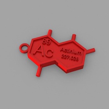 ac - l'actinium porte-clés de la mode éléments un trousseau clés tableau périodique 3d print model - Mito3D