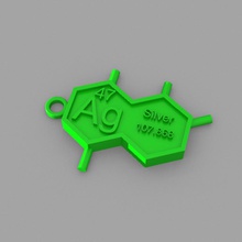 ag - llave de plata anillo la moda elementos llaveros tabla periódica 3d print model - Mito3D