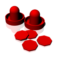 air hockey jeu 2 octogonale rondelle les jouets de l'air maillet octogone puck 3d print model - Mito3D