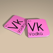 alkoholische Getränke Untersetzer - Wodka Haushaltswaren Getränk Achterbahn 3d print model - Mito3D