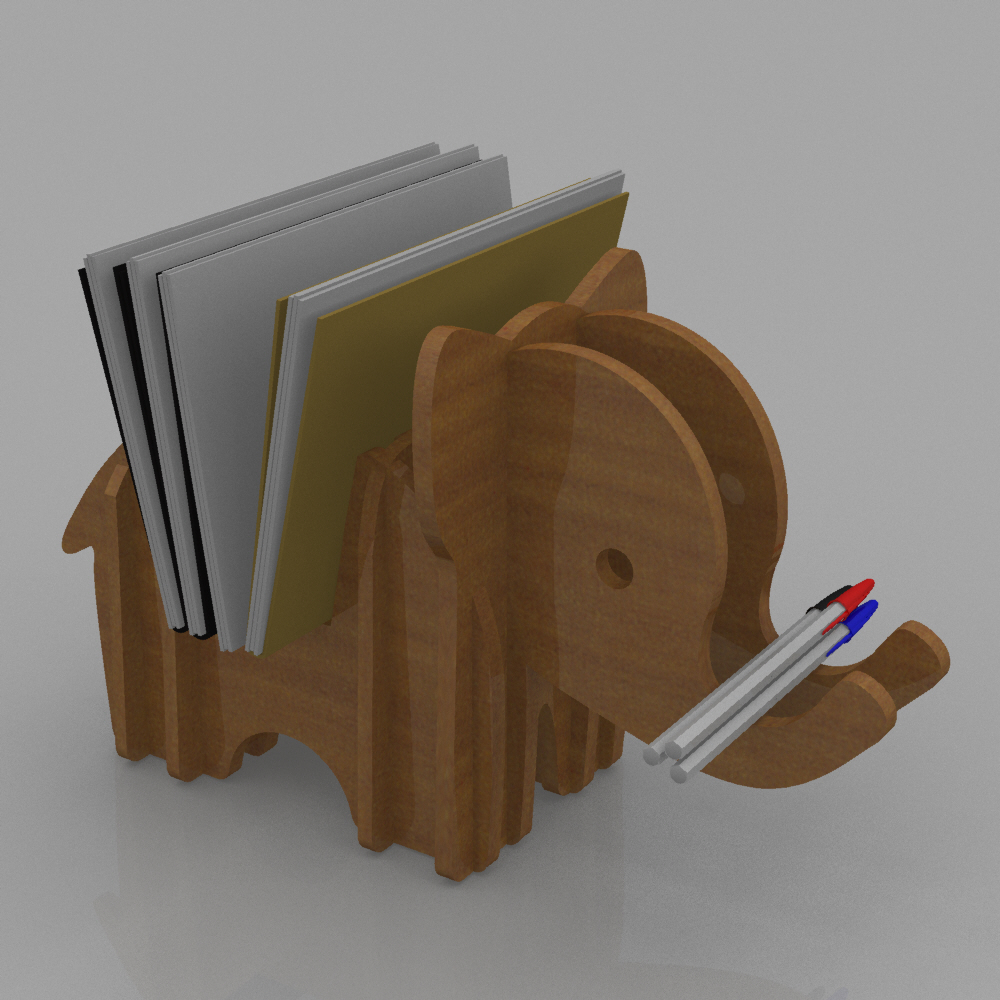 animal de rangement pour le bureau l'éléphant animaux l'organisateur les gadgets 3D print model - Mito3D