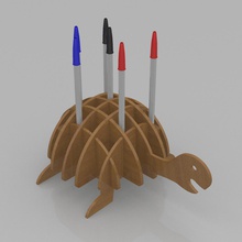 animal desk organizer turttle office animals gadgets turtle 3d print model - Mito3D