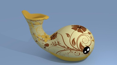 animal vase de la baleine les articles ménagers couleur fleurs 3d print model - Mito3D
