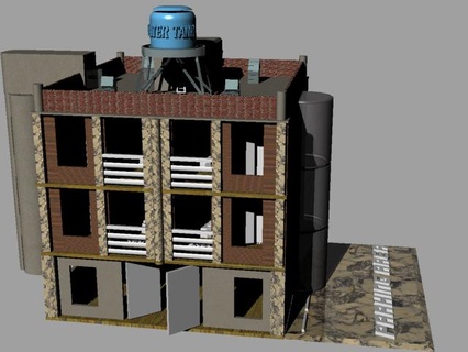 apartment yangzkie building house modern 3d print model - Mito3D