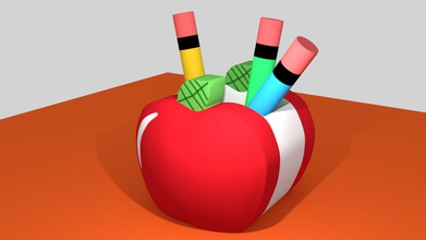 apple pencil holder education color 3d print model - Mito3D