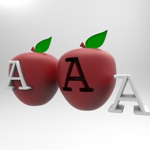 apple toys alphabet puzzle 3d print model - Mito3D