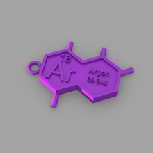 ar - argônio-chave anel a arte elementos chaveiros tabela periódica 3d print model - Mito3D