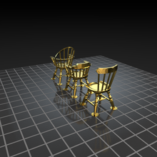 cadeiras de braço 3 modelos a arte 3d print model - Mito3D