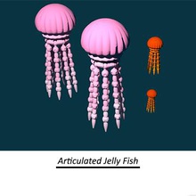 articulated jellyfish toys toy 3d print model - Mito3D
