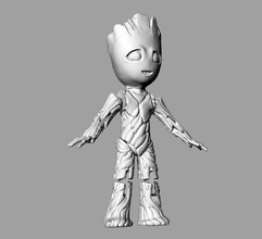 baby groot uncolored toys 3d printer action figure awesome toy collectible da vinchi guardians galaxy nobel 3d print model - Mito3D