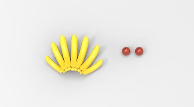 banana tangerine toys fruits 3d print model - Mito3D