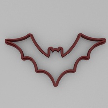 bat cookie cutter 4 housewares cookiecutter halloween 3d print model - Mito3D