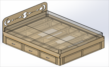 bed frame housewares carpentry comfy headboard 3d print model - Mito3D