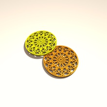 beverage coaster - circular pattern 3 housewares 3d print model - Mito3D
