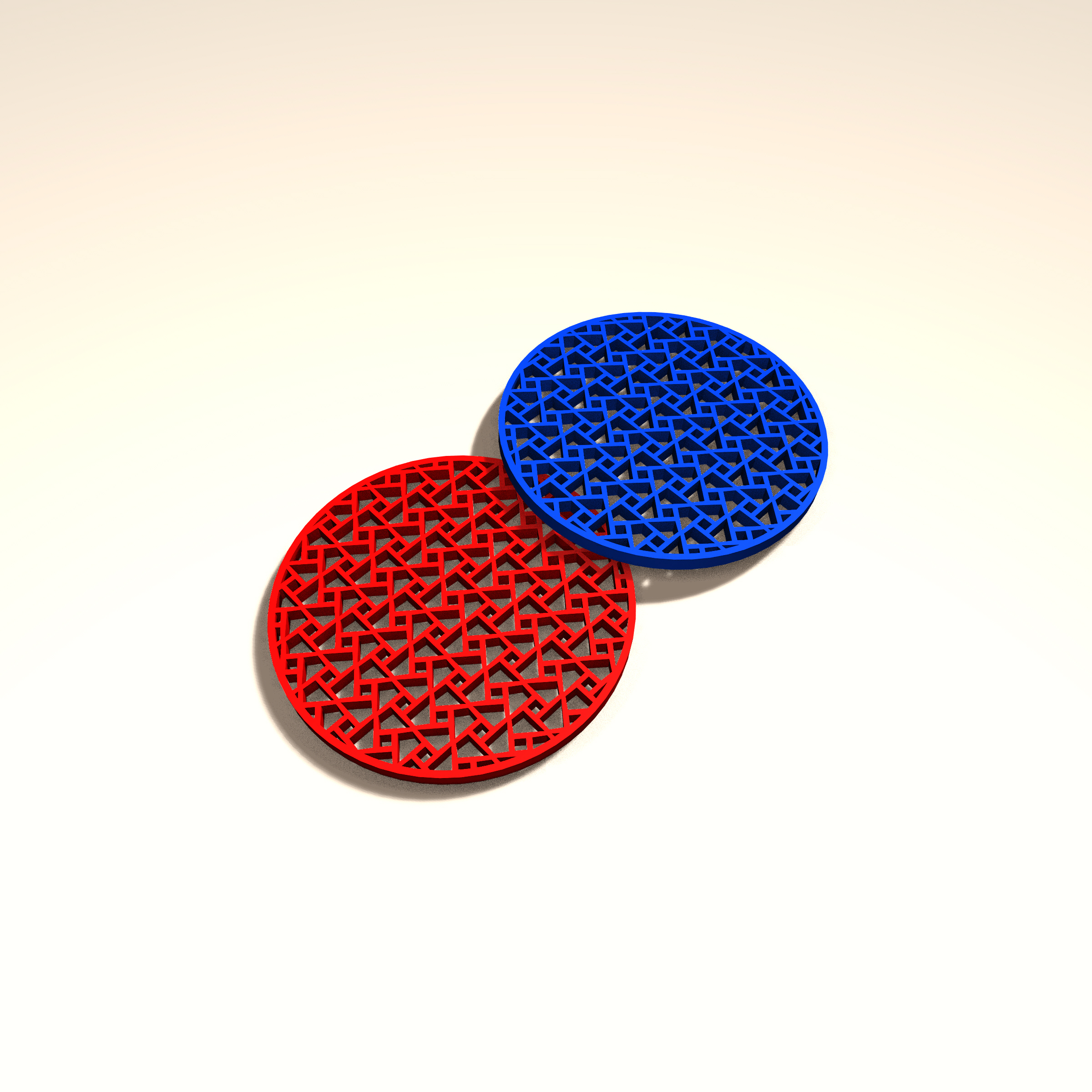Getränke Untersetzer - geometrische Muster-1 Haushaltswaren Getränk Achterbahn Muster 3D print model - Mito3D