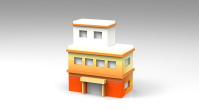 bg - monopolio pequeño hotel de 2 los juguetes 3d print model - Mito3D