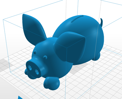 grande cabeza cerdito banco 3dprinting concurso vivo hucha 3d print model - Mito3D