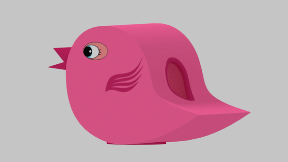 pájaro casa tian color modelo rosado 3d print model - Mito3D
