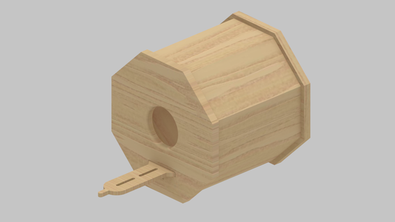 pássaro casa octógono tian cor modelo madeira 3d print model - Mito3D