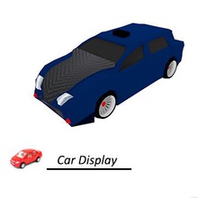 blaues Auto - Spielzeug blau Farbe Figur low-poly 3d print model - Mito3D