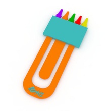 book mark - crayons education backtoschool crayon study 3d print model - Mito3D