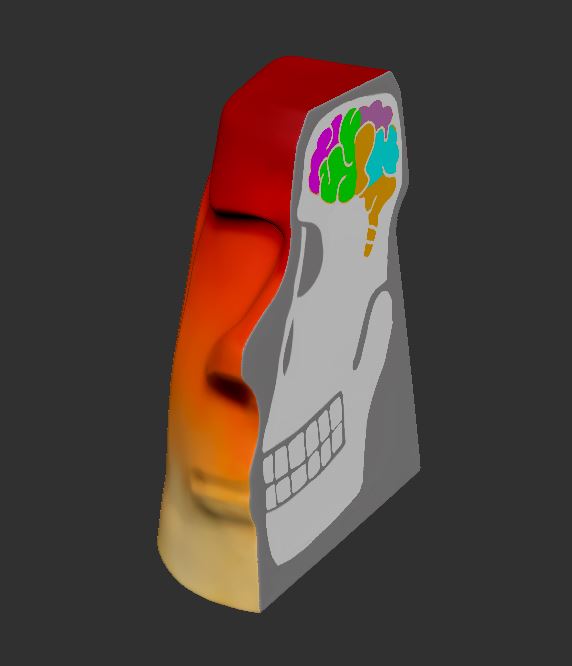 kitap raf ofis 3dprinting kitaplık moai xyzprinting 3D print model - Mito3D