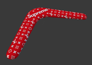boomerang lv supreme collab - Spielzeug bommerang Farbe Farbe-Modell Fliegen fliegende louis vuitton Sommer 3d print model - Mito3D