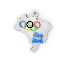 brazil map pendant rio olympic game 2016 fashion rio2016 3d print model - Mito3D