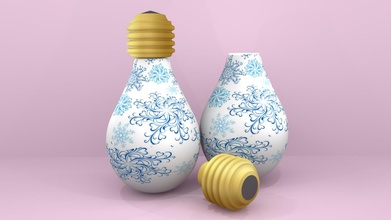 bulb container housewares color 3d print model - Mito3D