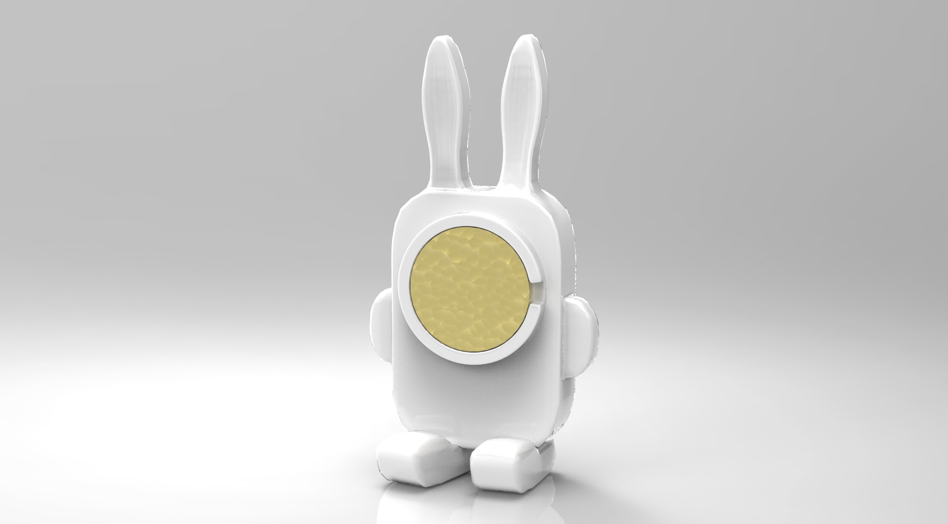 bunny cerchio specchio titolare articoli per la casa coniglietto 3D print model - Mito3D
